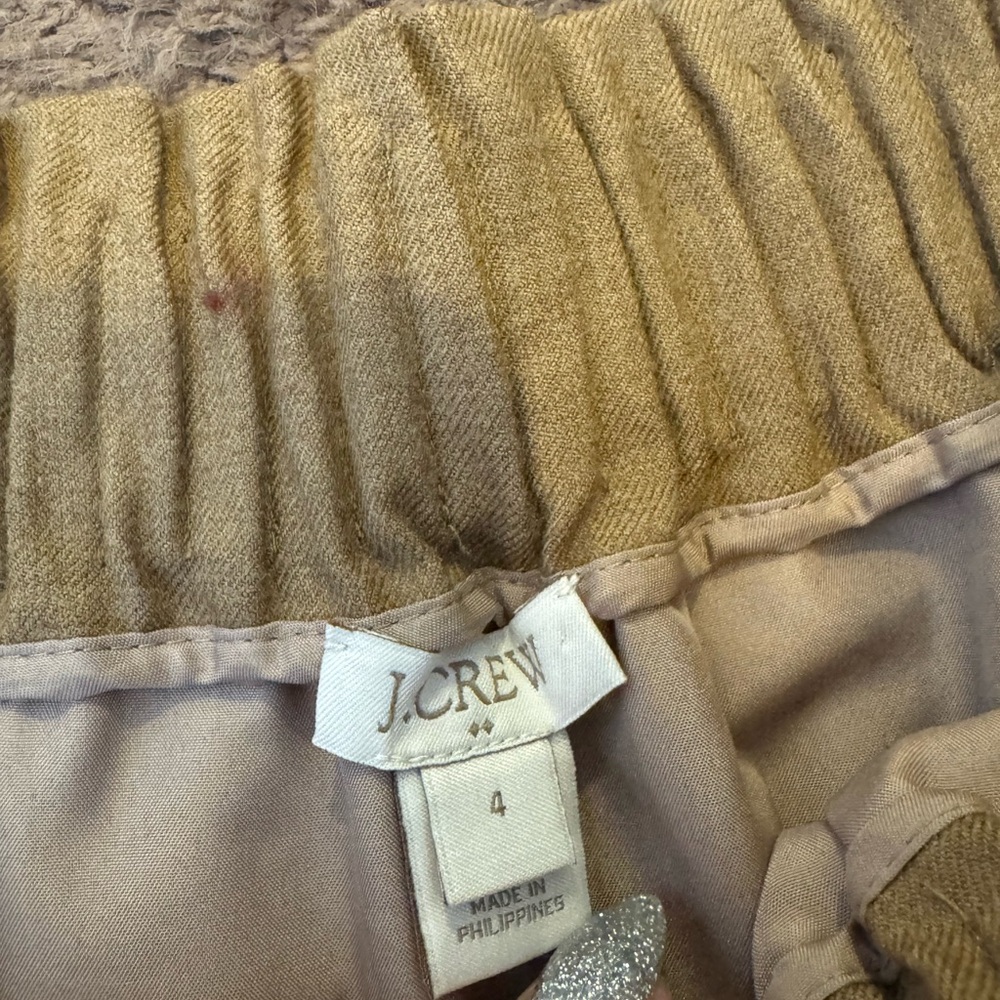 J.Crew Tan Wool Blend Pull On Mini Skirt Camel Elastic Waist Size 4 - Picture 3 of 8